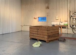 The potato box used to lift Mark Young was unsecured to the forklift truck with him inside it